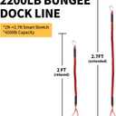 Bungee Dock Lines for Boats, 2 Feet, Pack of 2 (red&Black)