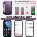 Defencase Compatible with Samsung Galaxy S23 Ultra Case Wallet with RFID Blocking Card Holder for Women Men, PU Leather Magnetic Snap Flip Zipper Strap Phone Case Fit for Galaxy S23 Ultra 5G, Purple