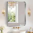 Sweetcrispy Bathroom Mirror 36x30 Inch Metal Framed Rounded Rectangle Vanity Mirror for Wall, Over Sink, Farmhouse, Restroom, Anti-Rust, Modern Decorative, Horizontal or Vertical Hanging, Silver