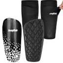 Soccer Shin Guards with 1 Pair Shin Guard Sleeves Protective Equipment Shin Guards Soccer Cushion Protection Reduce Shocks for Shin Guards Soccer Youth/Adult (M)