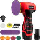 Cordless Sander, 3" Palm Sander with 16.8V 3.0Ah Li-ion Battery, 3500RPM Mini Polisher, 19 Accessories Sanders Tool for Sanding/Polishing/Waxing/Cleaning