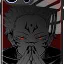 Anime Phone Case for iPhone 14, Shockproof Tempered Glass Back Manga Design Unique Aesthetic Protective Slim Cover (Sukuna)
