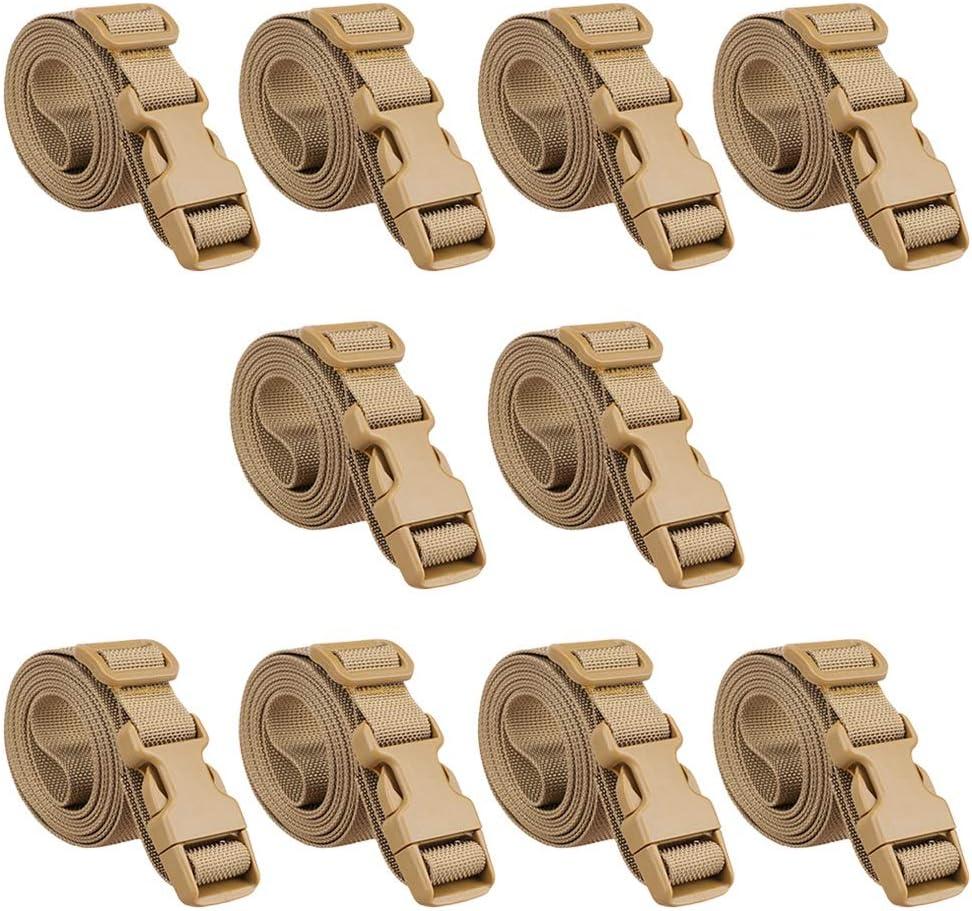 MAGARROW 40" 60" Strap Buckle Packing Straps Adjustable 1-Inch Belt Rope (Set of 10) (1" Wide - 40" Long, Tan)