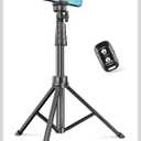 SENSYNE 62" Phone Tripod & Selfie Stick, Extendable Cell Phone Tripod Stand with Wireless Remote and Phone Holder, Compatible with iPhone Android Phone, Camera
