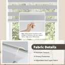 SEEYE Cordless Zebra Blinds for Window, French Door Blinds Free-Stop Roller Window Shades with Valance 54" W x 90" H, Light Filtering Window Treatment Sheer Blinds & Shades Easy to Install, Gray