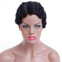 Brybana Short Wavy Wig - Curly Black Cute African Wigs for Women & Moms - Real, Retro, Natural-Looking