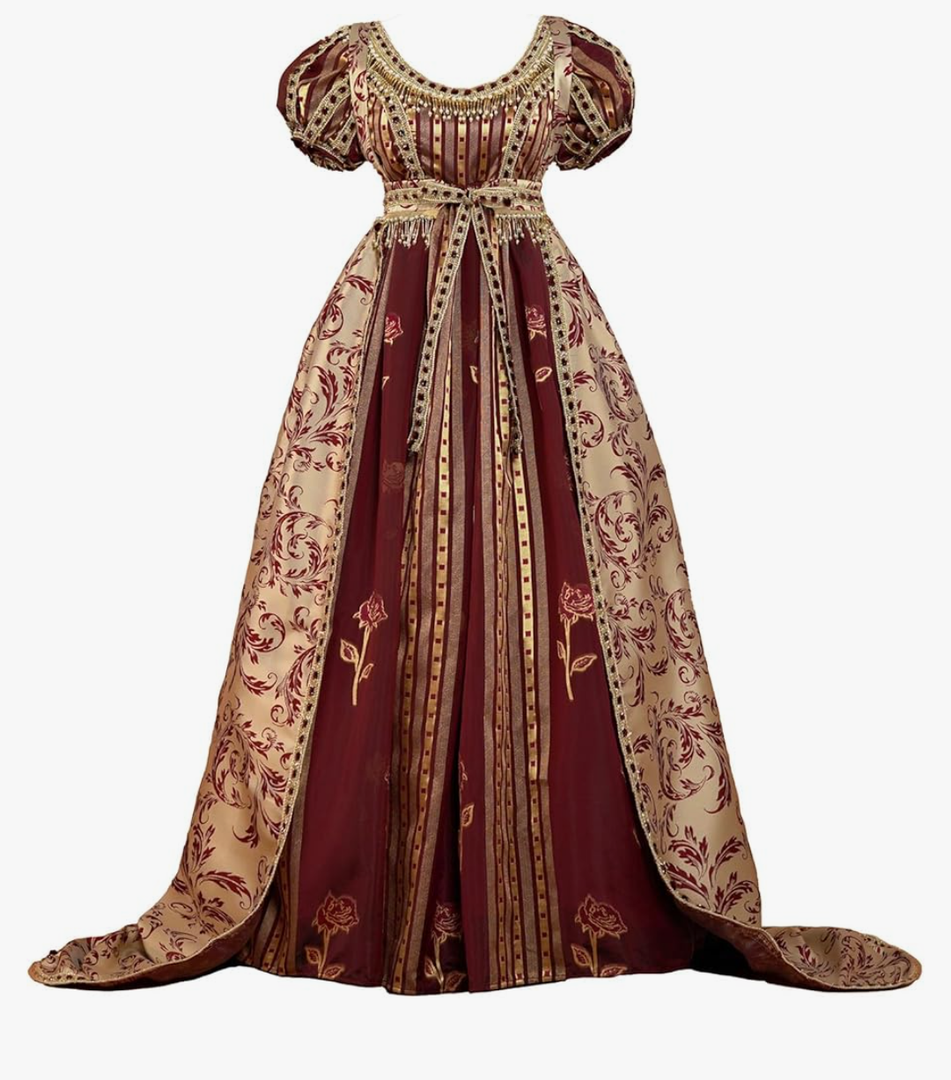 Regency Dresses for Women Empire Waist Rose Embroidered Rococo Ball Gown XXL