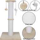 Cat Scratching Post 34 Inches Heavy Duty and Thicker Cat Scratching Post Sisal Rope with Hanging Ball and Mice Scratching Post for Indoor Cats and Adult(Beige)