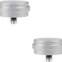 KAMANINA End Cap Replacement Finials for 3/4 or 5/8 Inch Curtain Rods, Drapery Rod Ends with M6 Standard Screws, Set of 2, Shiny Silver