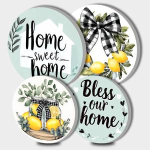 Tucocoo Rustic Lemon Stove Burner Covers,Home Sweet Home Decor Gas Stove Burner Covers 8 10 Inches Stove Top Covers Electric Stove 4 Pcs Spring Metal Stove Cover Gas Stove Top Covers, Cooktop Decor