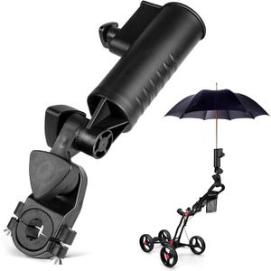 Golf Push Cart Umbrella Holder 180 Degrees Adjustable Golf Trolley Umbrella Holder, Universal Umbrella Stand Attachment for Golf Cart/Stroller/Wheelchair/Bike