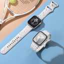 Sport Band Compatible with Apple Watch Band 44mm 45mm 46mm 40mm 42mm 38mm 41mm 49mm, Soft Silicone Waterproof Replacement Strap for iWatch Watch Series 11 10 9 8 7 6 5 4 3 2 1 SE Ultra Women Men (Speckle White)