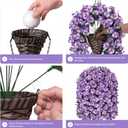 HyeFlora 4pcs Artificial Flowers for Outdoors Fake Pansy with Hanging Basket UV Resistant Silk Spring Faux Flowers for Outside Front Door Porch Yard (Light Purple)