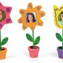 Fun Express DIY Paintable Wood Flower Picture Frames 12 Pack - Wooden Flowers Photo Holders for Spring Crafts, Mother's Day & Kids Art Projects | 6.5-7" Craft Kit for Classroom Activities