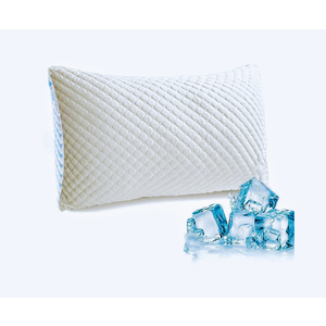Cooling Pillow Shredded Memory Foam Pillow, Adjustable Cold Gel Pillows for Hot Sleepers Breathable and Dual Airflow Ventilation (Queen)