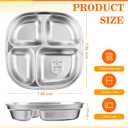2 x Potchen 6 Pack Stainless Steel Snack Containers with Lids, Reusable 4 Compartments Bento Boxes Snack Lunch Box for Divided Food Storage Container for Home Travel(Classic)