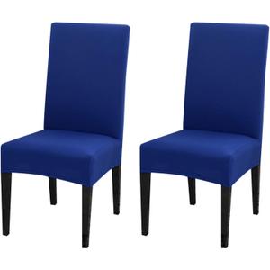 2 Pack Dining Chair Covers, Stretch Spandex Removable Washable Protector Chair Slipcovers for Dining Room Kitchen Hotel (Royal Blue)
