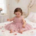Toddler Baby Girls Princess Birthday Dress Flower Girl Pageant Party Tutu Wedding Formal Dresses Tulle Gown (Pink, 9-12M )
