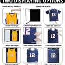 IHEIPYE Jersey Frame Display Case Shadow Box - Lockable with UV Protection Acrylic and Hanger for Baseball, Basketball, Football, Soccer, Hockey 2XL Sport Shirt and Uniform - Black