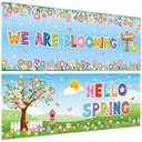 2 Pcs Bee Classroom Decorations Banner Bumble Bee Sunflower Banner Daisy Flower Sign Classroom Decorations Posters Cutouts For Spring Summer Wall Decor