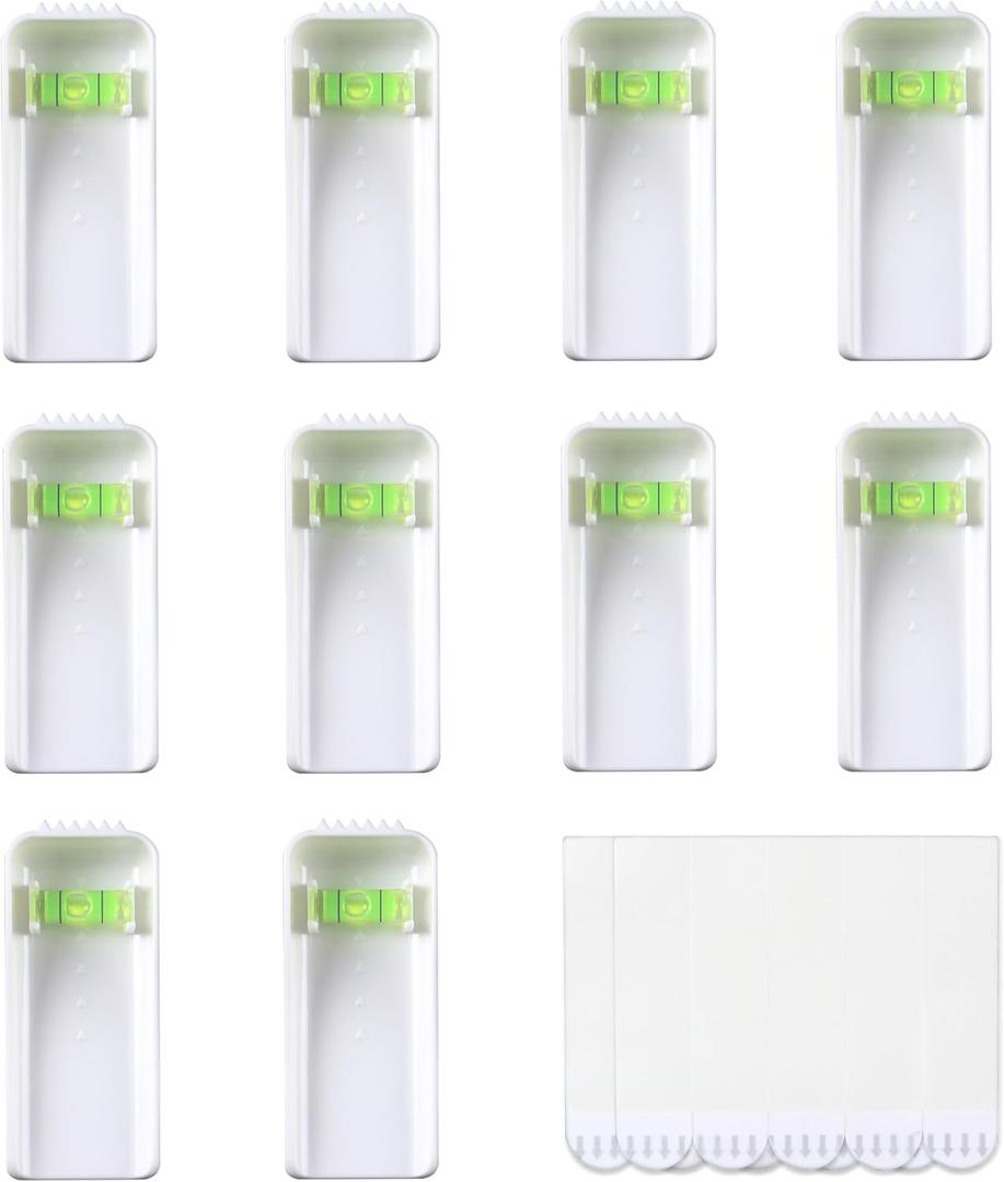 Large Canvas Hangers, 10 Picture Hangers, 20 Large Removable Adhesive Strips, Damage Free Picture Hanging Hooks Heavy Duty, Wall Hangers Without Nails, Value Pack