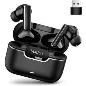 IAMJOY Gaming Earbuds, 20ms Low Latency, Active Noise Cancelling with 6 Mic, 2.4GHz & Bluetooth, 35 Play Time, Wireless Earbuds Compatible with Meta Quest 3/2, PS5/4, Steam Deck, VR, Switch, PC (Black)