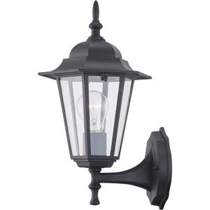 WISBEAM Outdoor Wall Lantern, Black Wall Sconce for House Porch Lighting Fixture, E26 Base 60W Max, Metal Housing Plus Glass, Wet Location Rated, ETL Qualified, Bulbs not Included