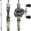 Sougayilang BD Fishing Rod and Reel Combos, Spinning & Casting Fishing Combo,30Ton+24Ton Graphite 2 Pc Fishing Poles with SuperPolymer Handle, S Style Hook Keeper(1 Pack)