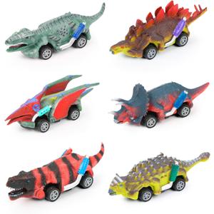 EASYFUN Dinosaur Toys for Kids 3-5 Pull Back Toy Cars 6 Pack Dino Toys for 3 4 5 and Up Boys Girls Dinosaur Games with T-Rex Dinosaur Toy Cars Gift for Toddler