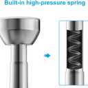 TEECK Shower Curtain Rod, 40-72 inch Adjustable Tension Spring, Shower Curtain Rod Tension, Premium Stainless Steel, Anti-Slip, No Drilling, No Rust, for Bathroom, Silver