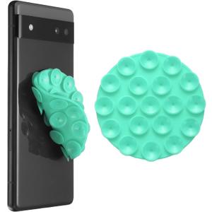 uxcell 2 Pack Double-Sided Suction Phone Case Mount, 2.76" Round Silicone Suction Phone Grip Hands-Free Removable Grip Holder for Cellphone Selfie and Video, Lake Green