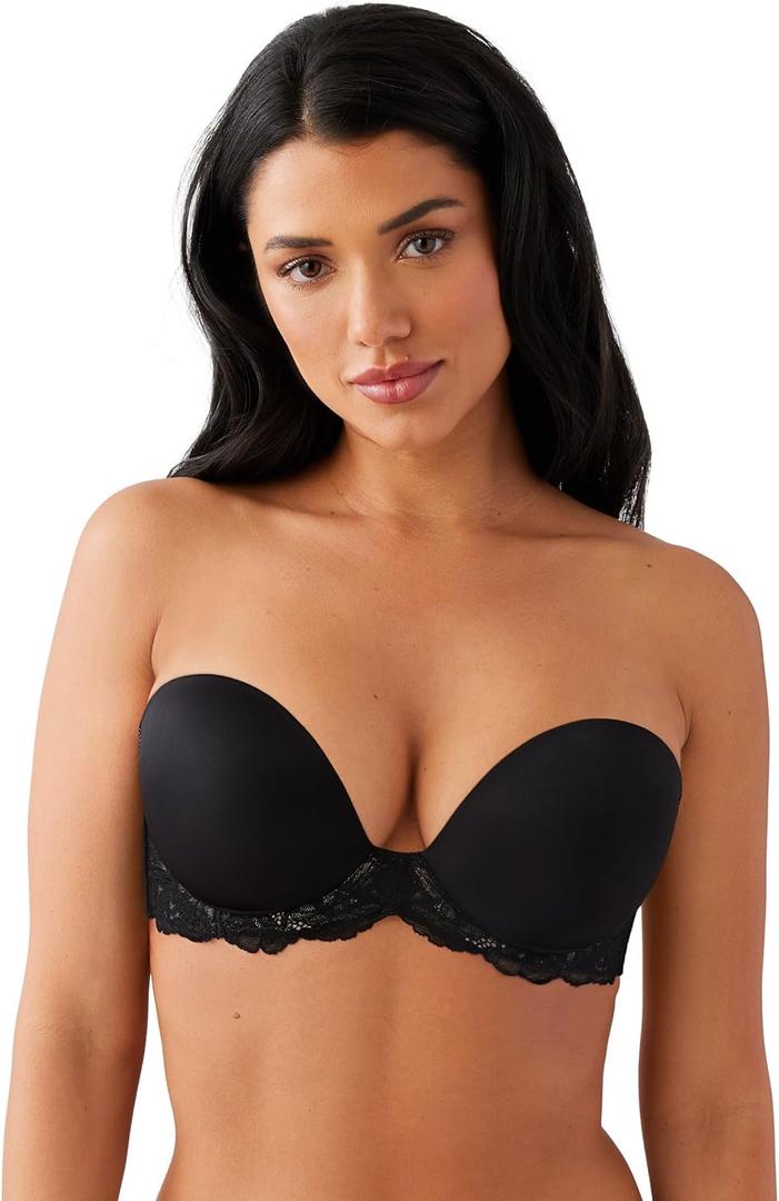 Wacoal Women's Self-Assured Push-up Strapless Bra (36G, Black)