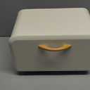 Navaris Bread Box - Metal Bread Bin Storage Tin with Front Opening Drop Down Door for Kitchen Counter or Shelf - Breadbox Storage Container - Cream