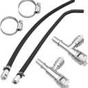 HVAC Heater Hose Assembly with Metal Tee Connector Compatible with Cadillac Escalade Chevrolet Silverado Suburban GMC Yukon 2000-2014 Heater Core Supply Hose Replace# 22885825 15895065 15854958