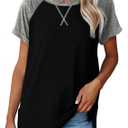 Aokosor Summer Tops for Women Casual 2025 Loose Fitting Outfits Workout (X-Large, The Black)