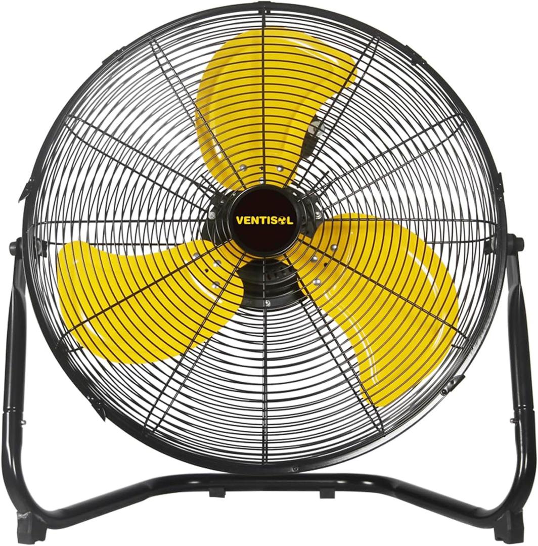 VENTISOL 18 Inch 3-Speed 4012CFM High Velocity Metal Floor Fan, Heavy Duty Gym Fan, Industrial Shop Fan for Warehouse,Workshop,Factory, Basement, Greenhouse, 360 Degree Tilt - ETL Listed, Black