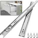 1 Pair Stainless Steel Full Extension Ball Bearing Drawer Slides 8 10 12 14 16 18 20 22 24 Inch 100 LB Load Capacity Side Mount Cabinet Rails Dresser Metal Runners Kitchen (18 inch,Stainless)