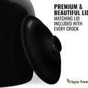Geo Sports Porcelain Ceramic Crock Water Dispenser, Stainless Steel Faucet, Valve and Lid Included. Fits 3 to 5 Gallon Jugs. (Solid Black)