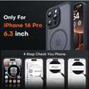 Master Ye for iPhone16 Pro Case Compatible with MagSafe (6.3 inches), Camera Control, Shockproof Military-Grade Protection (Gray)