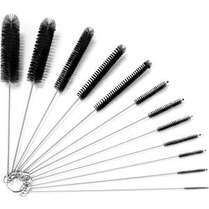9.5 Inches Long Straw Cleaner Brush Set, 12 Pack Straw Pipe Cleaner Brush Set, Small Brushes for Cleaning Small Parts