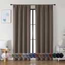 Simplebrand Ava Brown Blackout Curtains for Bedroom 84 Inch Length 2 Panels Set, Solid Thermal Insulated Privacy Living Room Window Treatment Curtains Blackout Drapes, W40 x L84 Inch, Brown