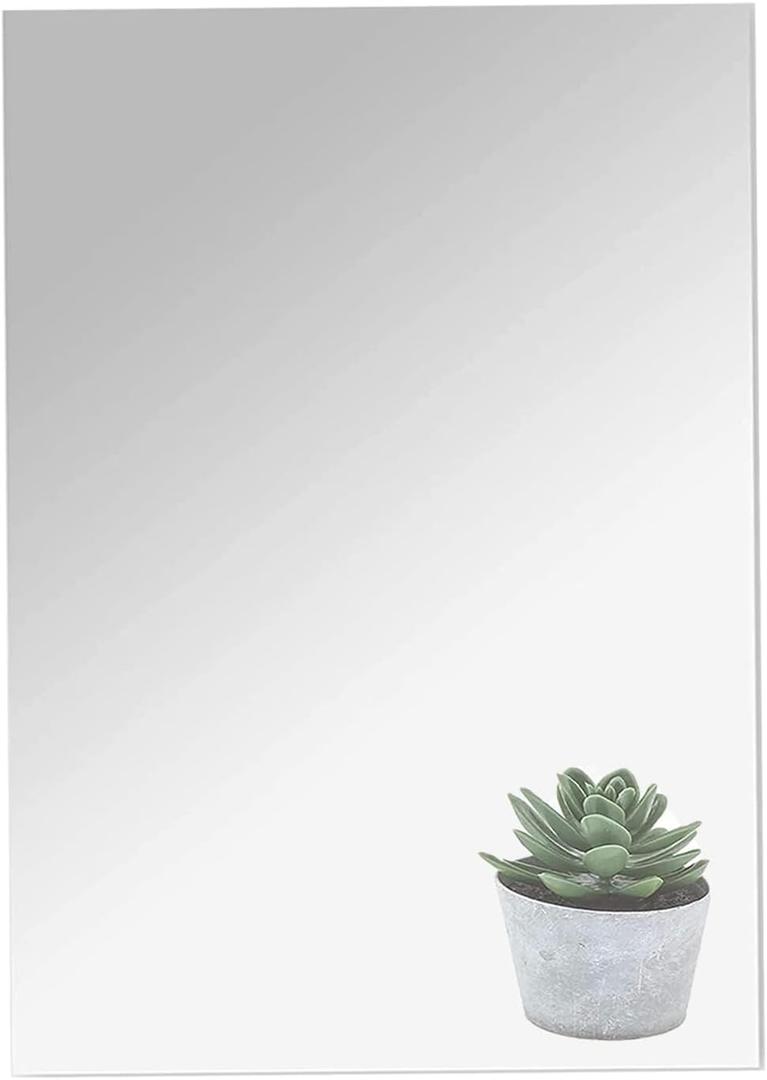 16"x12" Acrylic Mirror Sheet, Flexible Non Glass Body Mirror Tiles Large Self Adhesive Mirror Stickers for Bathroom Bedroom Home Wall Decor (1pc)