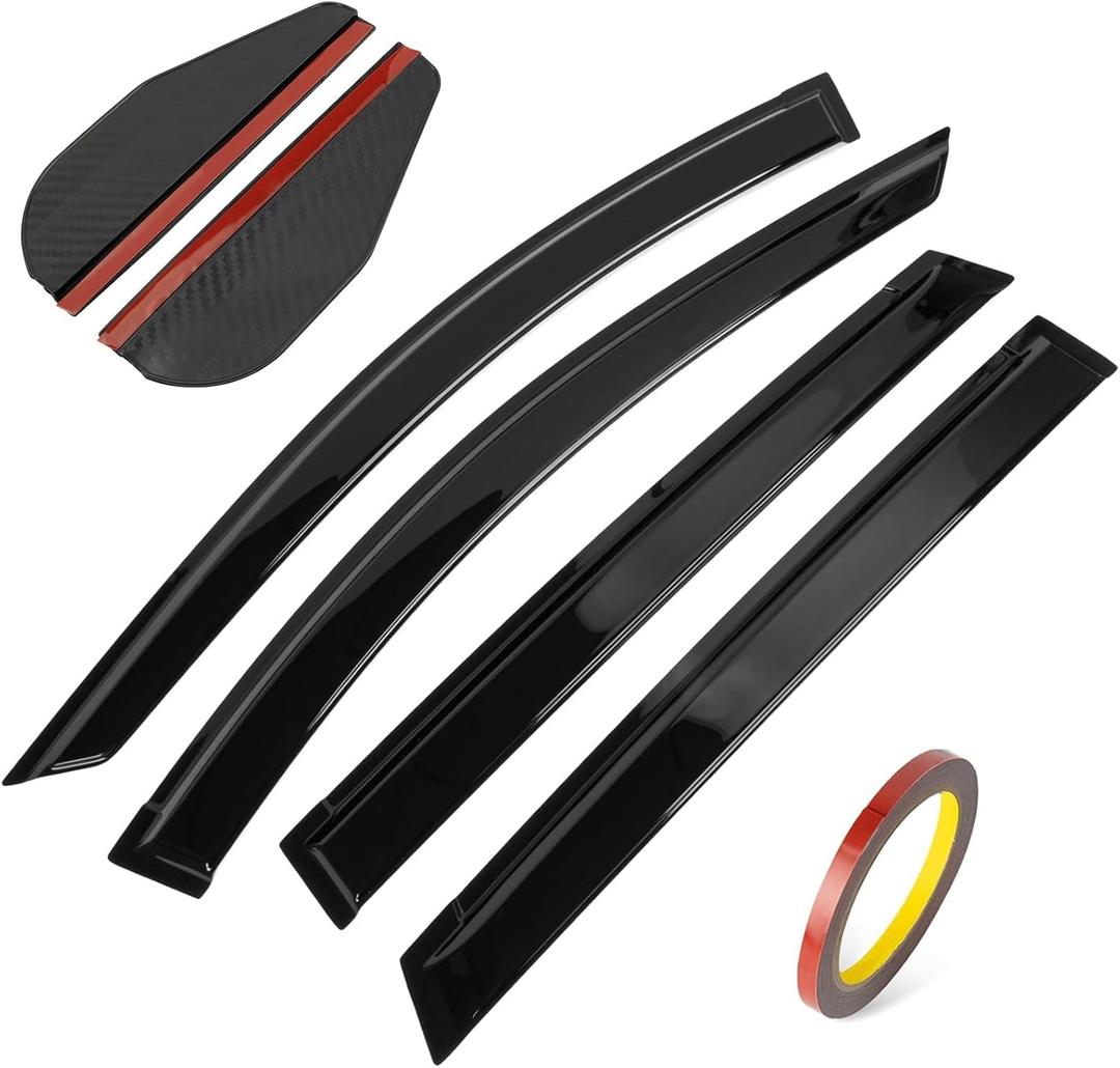PSLER Window Deflectors for Subaru Crosstrek 2024 2025Black Subaru Crosstrek Rain Guards Tape-on Side Window Wind Deflectors Accessories 4PCS