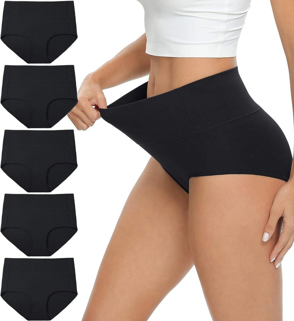 Altheanray Womens Underwear Cotton Briefs - High Waist Tummy Control Panties for Women Postpartum Underwear Soft (Small)