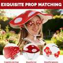 Mushroom Hat Renaissance Elf Ears Glasses Medieval Toadstool Costume Accessories Halloween Forest Fairy Elf Fantasy Outfit