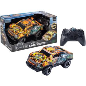 Revell Ghost Driver Remote Control Toy Car for Kids Light Up Toy 2.4GHz RC Cars Truck Gifts for 6 7 8 9 10 Years Old Boys Girls, Orange
