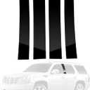 BASIKER 4 Pcs Compatible with Cadillac Escalade 2007 2008 2009 2010 2011 2012 2013 2014 Door Window Trim Anti Scratch Stickers Door Pillar Moldings