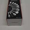 12-Piece Silicone Cooking Utensil Set with Wooden Handles, Gray Holder (Ivory)