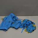 Cielary Kids Girls Belly Dance Halter Top Harem Pants Costume Set Halloween Outfit with Head Veil Waist Chain and Bracelets(Lake Blue, M)