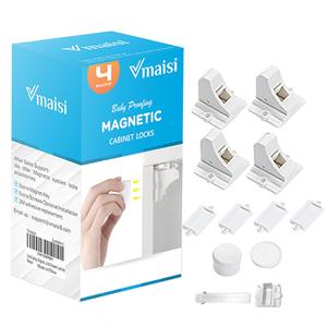 Vmaisi Magnetic Cabinet Locks for Babies (Stardand, Unit Count 4) (Standard)